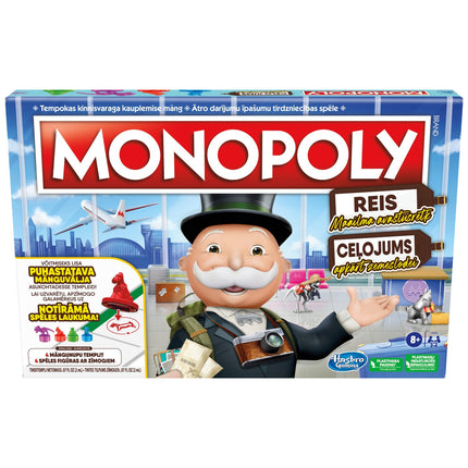 Stalo žaidimas „Monopolis: Pasaulinis turas“ estų ir latvių kalbomis
