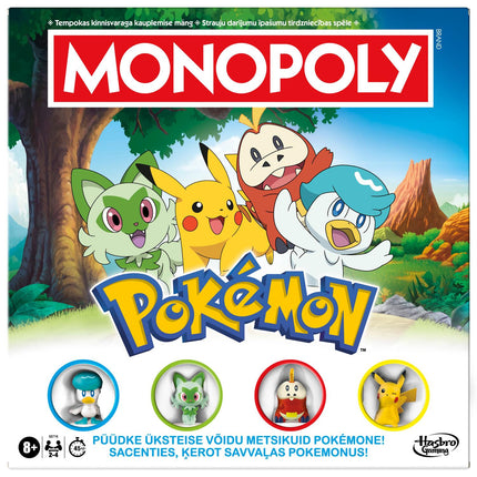 Stalo žaidimas „Monopolis“ su Pokémonais estų ir latvių kalbomis