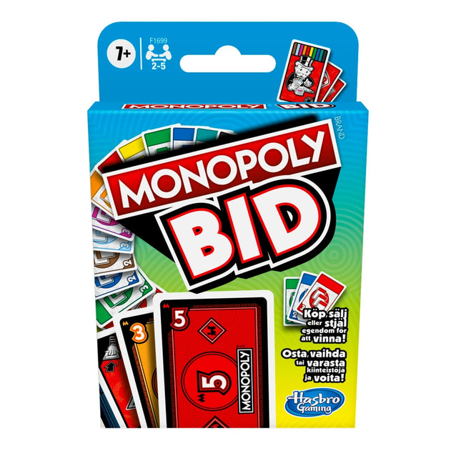 „Monopolis“ kortų žaidimo pasiūlymas (suomių ir švedų kalbomis)