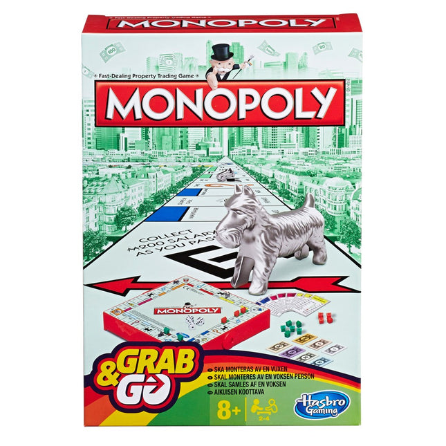Monopoly kelioninis žaidimas „Grab&Go“ (suomių ir švedų kalbomis)
