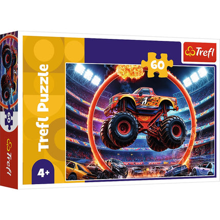 Dėlionė „Monster Truck“, 60 detalių vaikų pramogoms ir mokymuisi