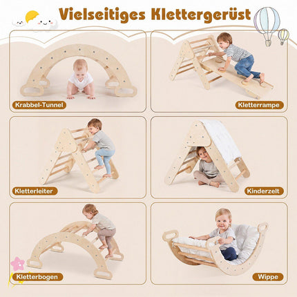 Montessori 3 viename medinis laipiojimo rinkinys mažyliams