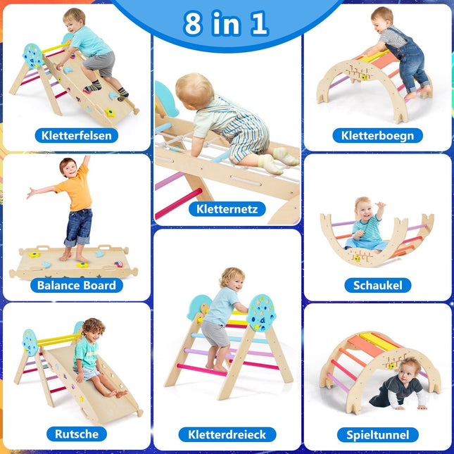 Montessori 9 viename laipiojimo rinkinys su čiuožykla ir rampa