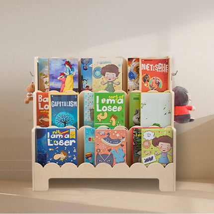 Montessori Bookshelf, 3-Tier Front-Facing, Hooks