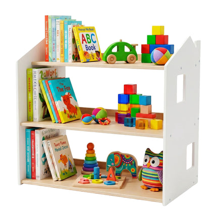Montessori vaikų knygų lentyna, namelio formos, MDF