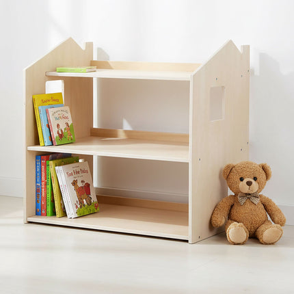 Montessori vaikų knygų lentyna, namelio formos, MDF