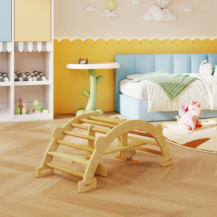 Montessori laipiojimo arka patalpose, 2 viename medinė supamoji sūpuoklė, 110x52x45 cm