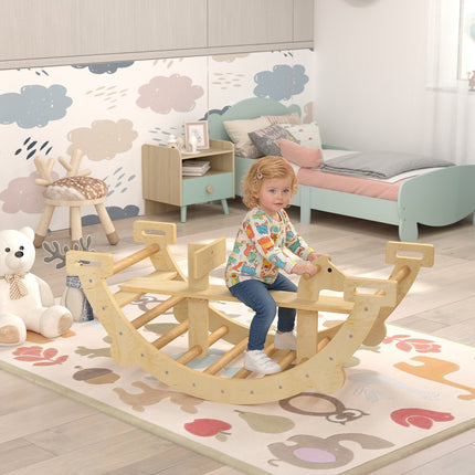 Montessori laipiojimo arka patalpose, 2 viename medinė supamoji sūpuoklė, 110x52x45 cm