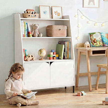 Montessori medinė vaikų lentyna, balta, 3 skyriai