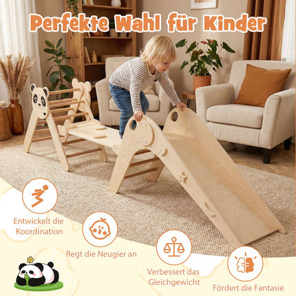 Montessori medinis laipiojimo komplektas su pandos raštu