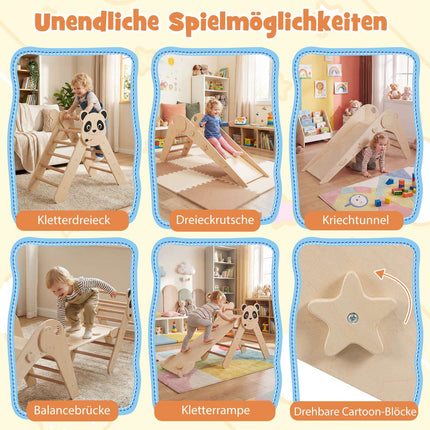 Montessori medinis laipiojimo komplektas su pandos raštu