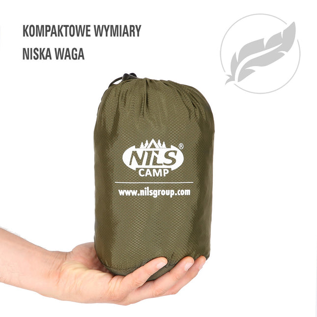Hamakas su tinkleliu nuo uodų, žalias, lengvas stovyklavimo hamakas