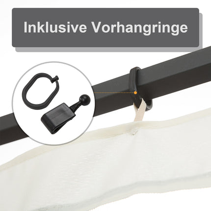 Tinklelis nuo uodų 3x4 pavėsinei, 4 šoninės panelės, tinklelis nuo musių su užtrauktuku, apsauga nuo vabzdžių, nailono tinklelis, juodas