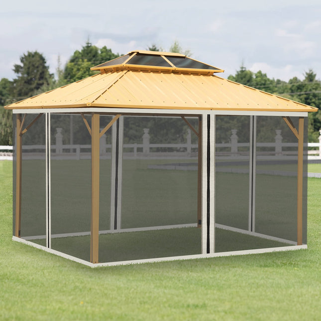 Tinklelis nuo uodų 3x4 pavėsinei, 4 šoninės panelės, tinklelis nuo musių su užtrauktuku, apsauga nuo vabzdžių, nailono tinklelis, juodas