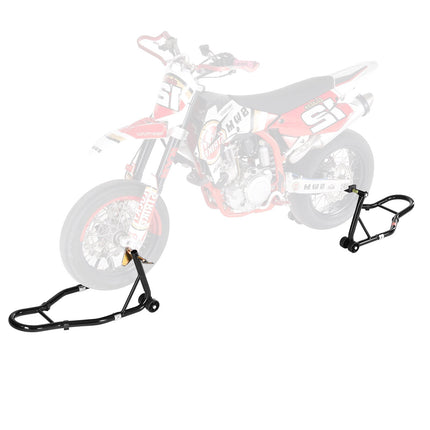 Motorcycle Front Rear Stand Lift Set, 1100 lb Capacity