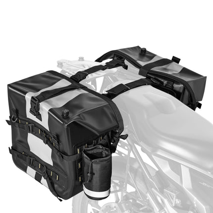 Motorcycle Saddlebags 56L, Waterproof, Detachable Liners