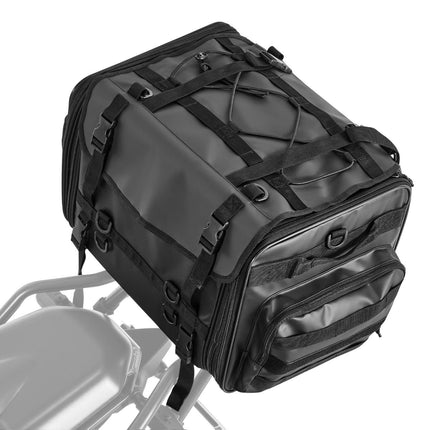 Motorcycle Tail Bag, 40-60L Expandable, Rain Cover