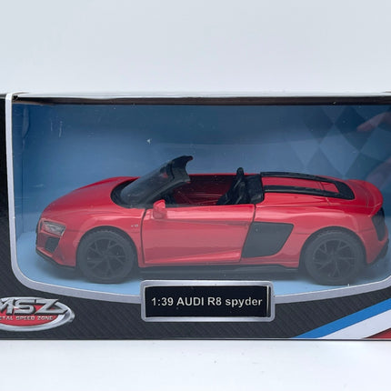 Msz liejimo būdu pagamintas Audi R8 Spyder modelis, mastelis 1:39