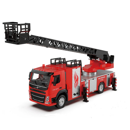 Msz liejimo būdu pagamintas „Volvo“ gaisrinės kopėčios sunkvežimio modelis, mastelis 1:50