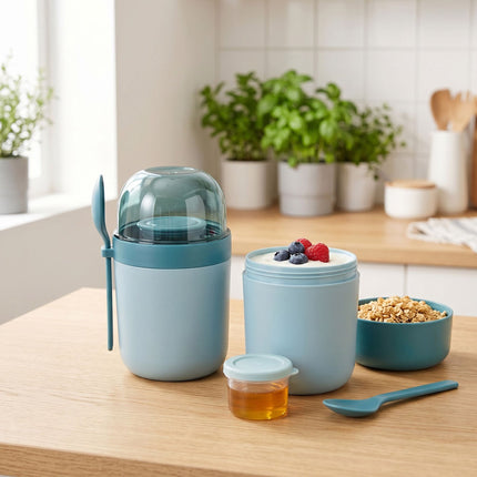 Miuslių puodeliai išsinešimui, 4 vnt. pakuotė, mėlyni, be BPA plastiko