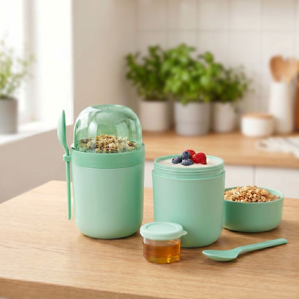 Miuslių puodeliai išsinešimui, 4 vnt. pakuotė, žali, be BPA plastiko
