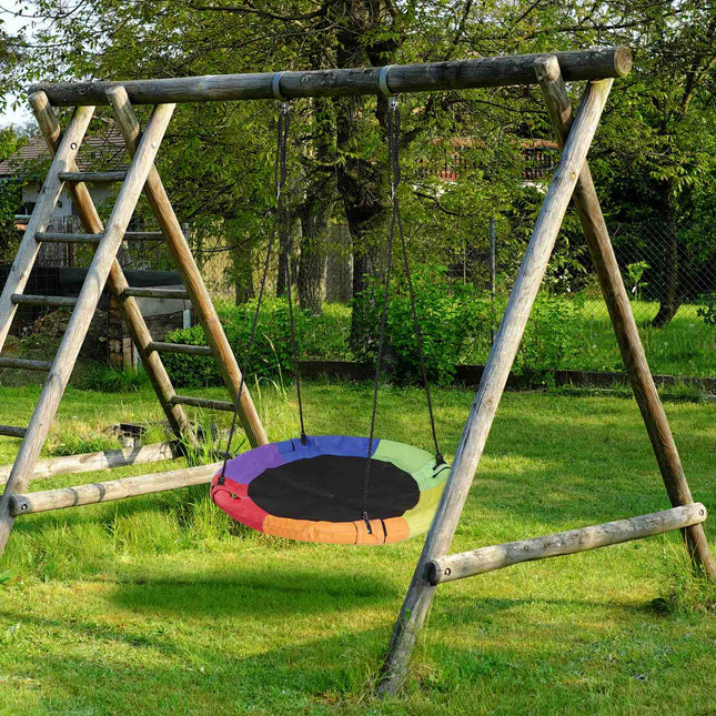 Įvairiaspalvės sūpynės su lizdeliu vaikams ir suaugusiems, 100 cm