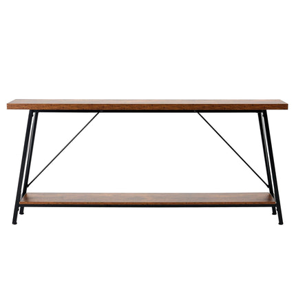 Narrow Console Sofa Table 70.9 In, 2-Tier Metal Frame
