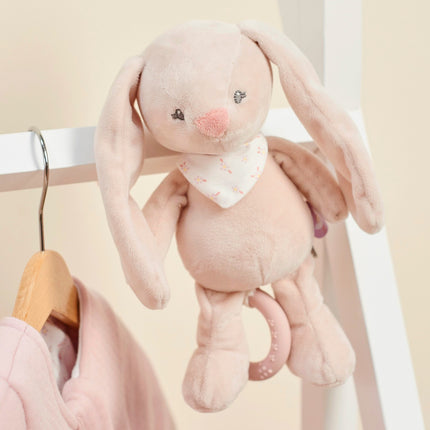 Nattou mini muzikinis zuikutis-pomponėlis, 23 cm