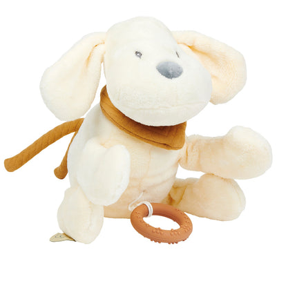 Nattou muzikinis šunų flanelinis žaislas vanilės spalvos, 30 cm