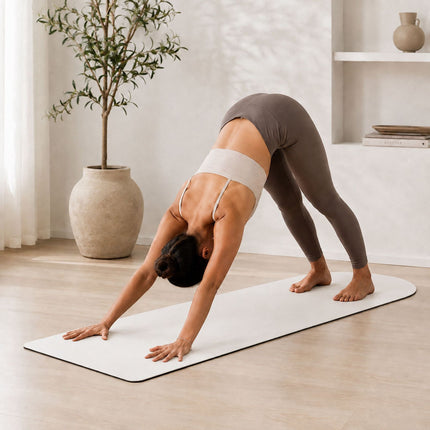Non-Slip Yoga Mat 5 mm with Carrying Strap, 68 x 183 cm, White