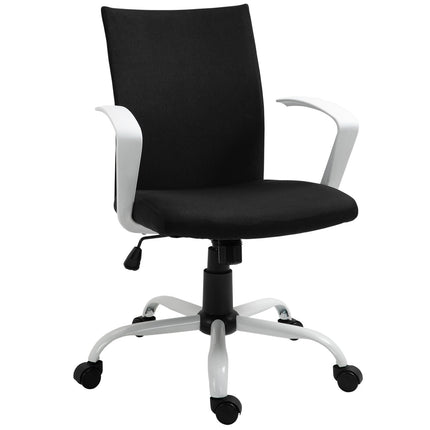 Biuro kėdė, tinklinis atlošas su supimo funkcija, galvos atrama, ergonomiška, 360° pasukami ratukai, putplastis, nailonas, juoda, 61x61x89-99 cm