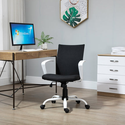 Biuro kėdė, tinklinis atlošas su supimo funkcija, galvos atrama, ergonomiška, 360° pasukami ratukai, putplastis, nailonas, juoda, 61x61x89-99 cm