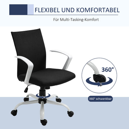 Biuro kėdė, tinklinis atlošas su supimo funkcija, galvos atrama, ergonomiška, 360° pasukami ratukai, putplastis, nailonas, juoda, 61x61x89-99 cm