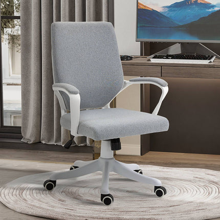 Biuro kėdė, supamoji funkcija, reguliuojamo aukščio atlošas, storai paminkštintas, ergonomiškas, 360° pasukami ratukai, poliesteris, nailonas, polipropilenas