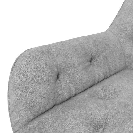 Biuro kėdė, stalo kėdė su supamąja funkcija, reguliuojamo aukščio kompiuterio kėdė, ergonomiška darbo kėdė su aksominiu akcentu, šviesiai pilka