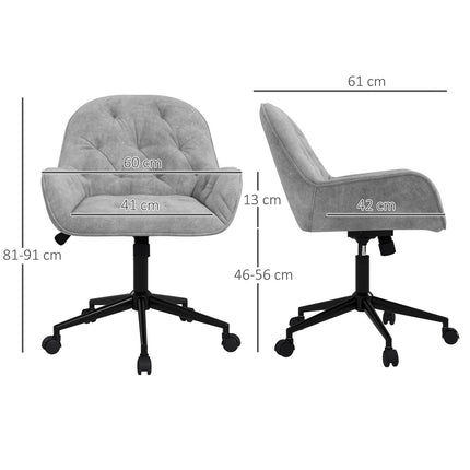 Biuro kėdė, stalo kėdė su supamąja funkcija, reguliuojamo aukščio kompiuterio kėdė, ergonomiška darbo kėdė su aksominiu akcentu, šviesiai pilka