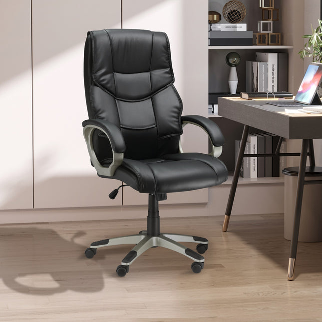 Biuro kėdė, vadovo kėdė, ergonomiška biuro kėdė su supamąja funkcija, sportinio dizaino sėdynė, aukštas atlošas, 70x58x114-124 cm