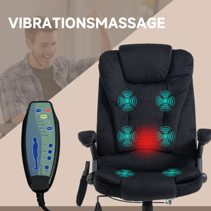 Biuro kėdė su supamąja funkcija, masažinė kėdė, šildymo funkcija, ergonomiška, reguliuojamo aukščio, iki 120 kg, juoda