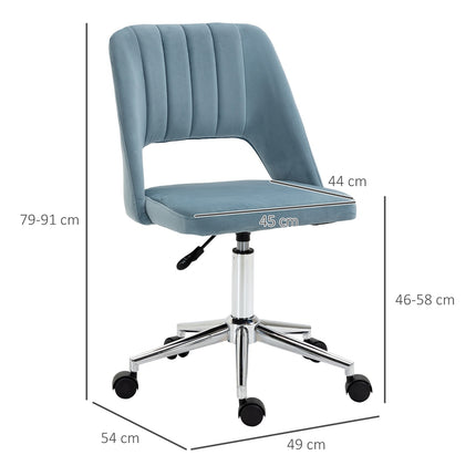 Biuro kėdė, pasukama kėdė, stalo kėdė, reguliuojamo aukščio, 360° pasukama, šukutės formos dizainas, putplastis, aksomas, poliesteris