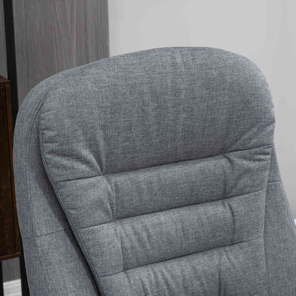 Biuro kėdė, darbo kėdė su 360° pasukimu, ergonomiška, supamoji funkcija, reguliuojamo aukščio, pilka lininė, 64x75x111-121 cm