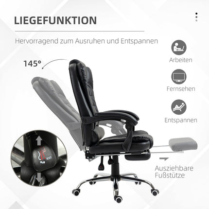 Biuro kėdė su pakoja, reguliuojamas atlošas, juoda