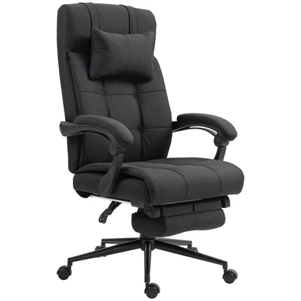 Biuro kėdė su pakoja, ergonomiška pasukama kėdė, juoda