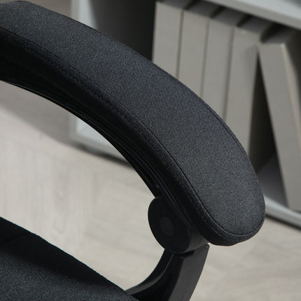 Biuro kėdė su pakoja, ergonomiška pasukama kėdė, juoda
