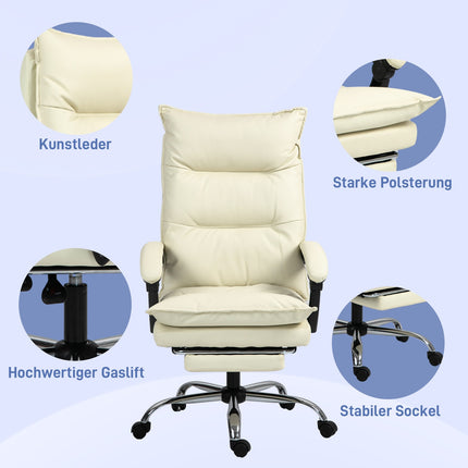 Biuro kėdė, 155° pakreipiama, reguliuojamo aukščio su atlošo funkcija, pakoja, ergonomiška besisukanti kėdė, smėlio spalvos