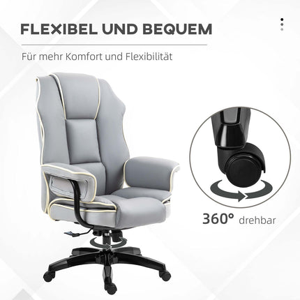 Biuro kėdės atlošas reguliuojamas 150°, ergonomiška stalo kėdė su atlošo funkcija, reguliuojamo aukščio, šviesiai pilka