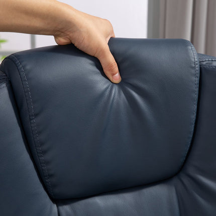 Biuro kėdė su 7 taškų masažu, ergonomiška biuro kėdė su atlošo funkcija, reguliuojamo aukščio vadovo kėdė su nuotolinio valdymo pultu, keliamoji galia 120 kg, studijoms, biurui, mėlyna