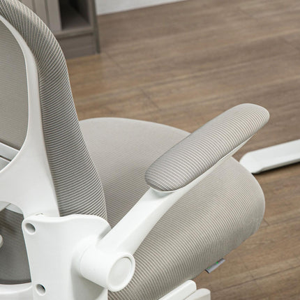 Ergonomic office chair, adjustable headrest, gray