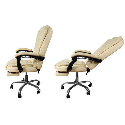 Office chair with footrest - white Malatec 23287