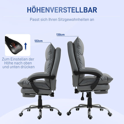 Ergonomic office chair, foldable & height adjustable, dark grey