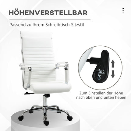 Ergonomic white office chair, 360° rotatable, 120 kg capacity